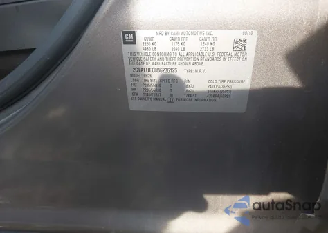 2011 GMC Terrain Slt-1 из США, поврежденный, VIN 2CTALUEC8B6236125